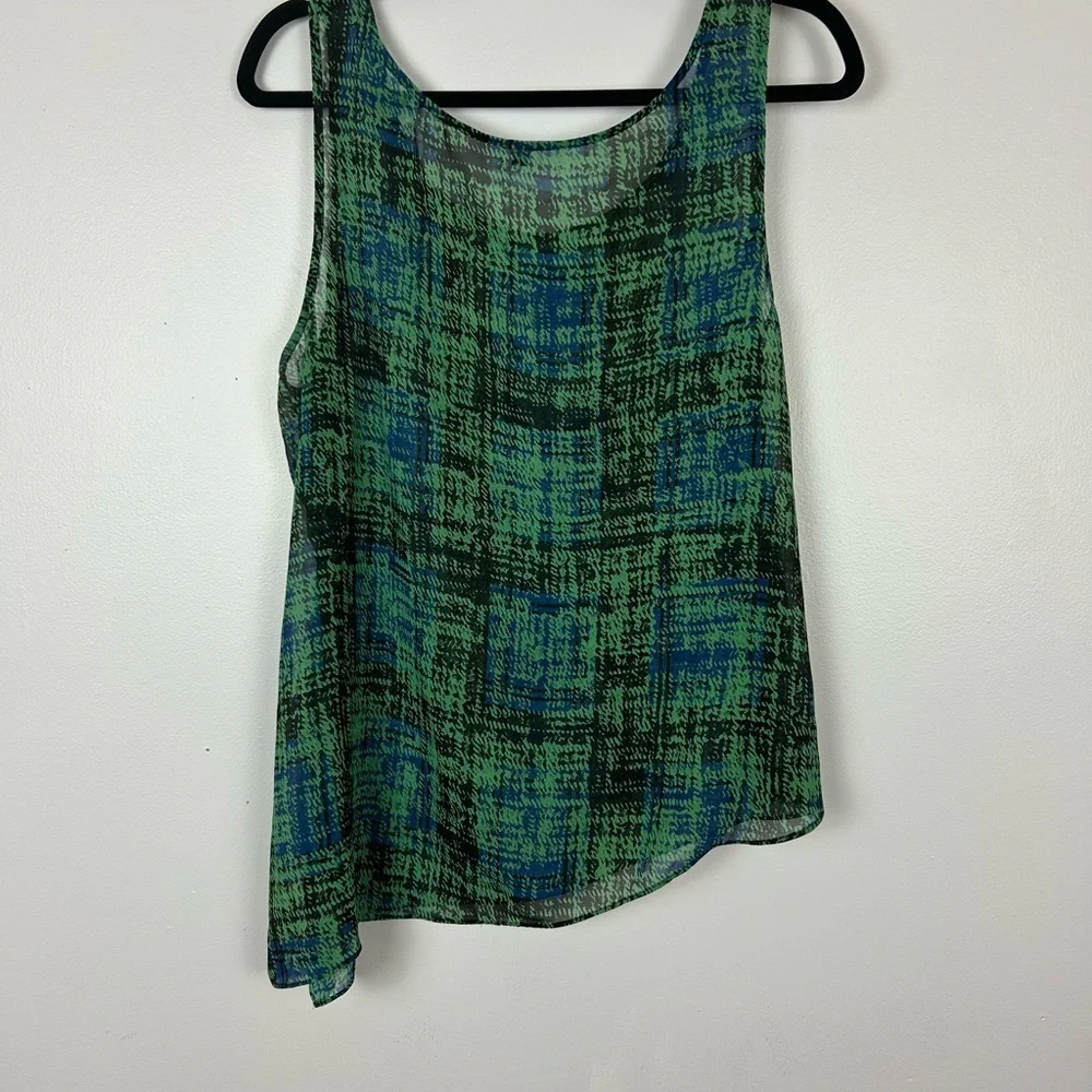 CAbi Green & Blue 2 Piece Short Sleeve Blouse Size Large - Picture 12 of 12